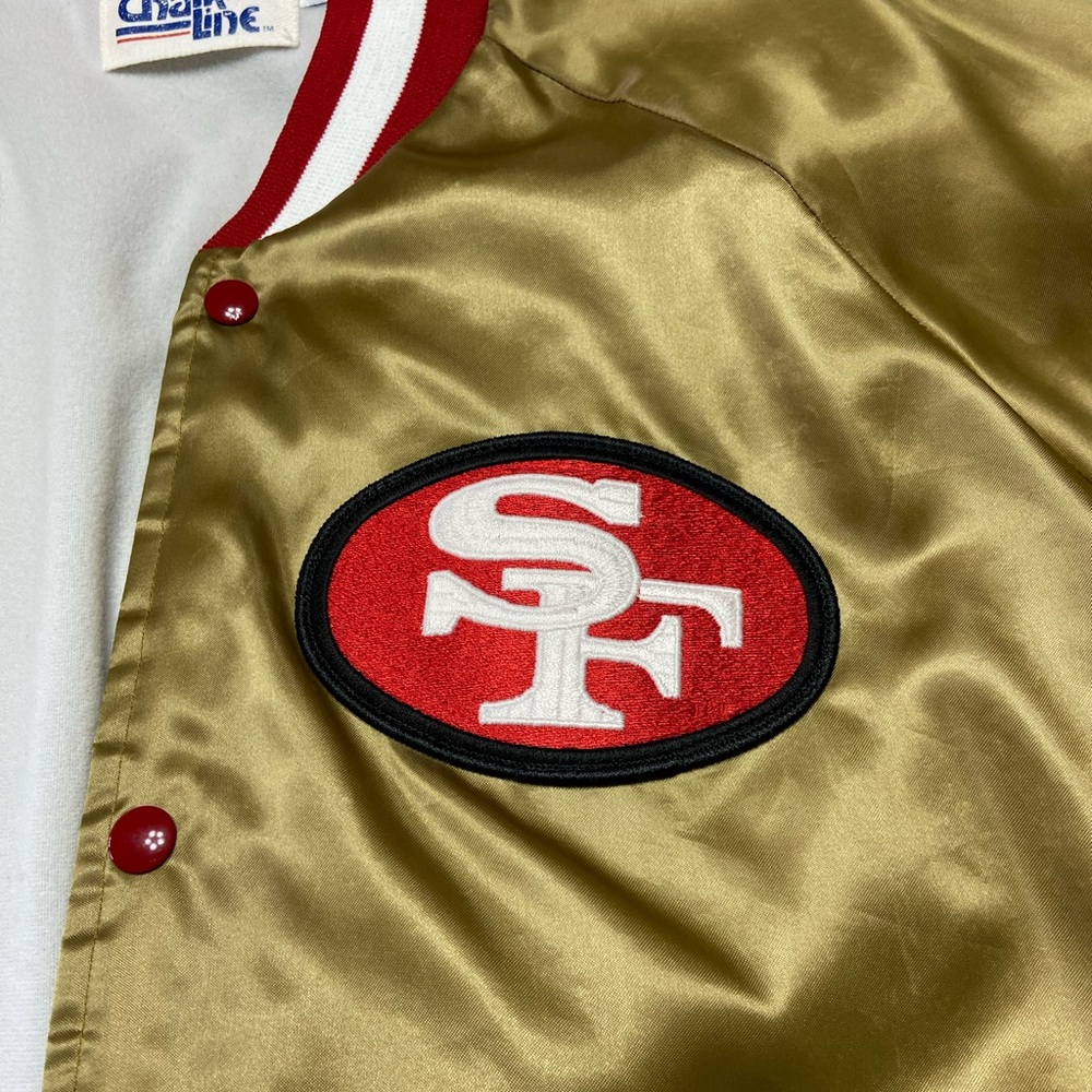 XL Vintage Gold San Francisco 49ers Chalk
Line Starter Style Satin Jacket - Picture 3 of 14